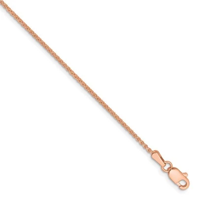1.2mm, 14k Rose Gold, Diamond Cut Solid Spiga Chain Bracelet, 7 Inch C8550-07 Foto 1 de 4