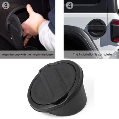 Gas Cap Cover Black Fuel Tank Door Fuel Filler Door for Jeep Wrangler JL 18-23 Foto 1 de 4