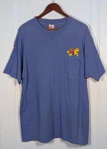 Vintage Disney Designs Winnie the Pooh Pocket T-Shirt Embroidered Sz L/XL READ - Picture 1 of 6