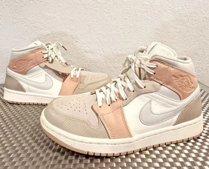 Air Jordan 1 Mid Milan White Light Bone Pink Sail Shimmer CV3044-100 Men’s 9 - Picture 1 of 7