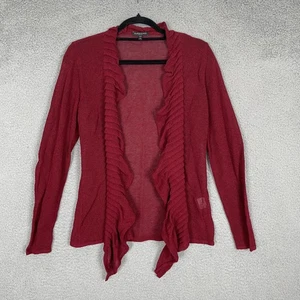 Eileen Fisher Cardigan Sweater Womens Petite Small Ruffle Open Front Lightweight - Picture 1 of 7
