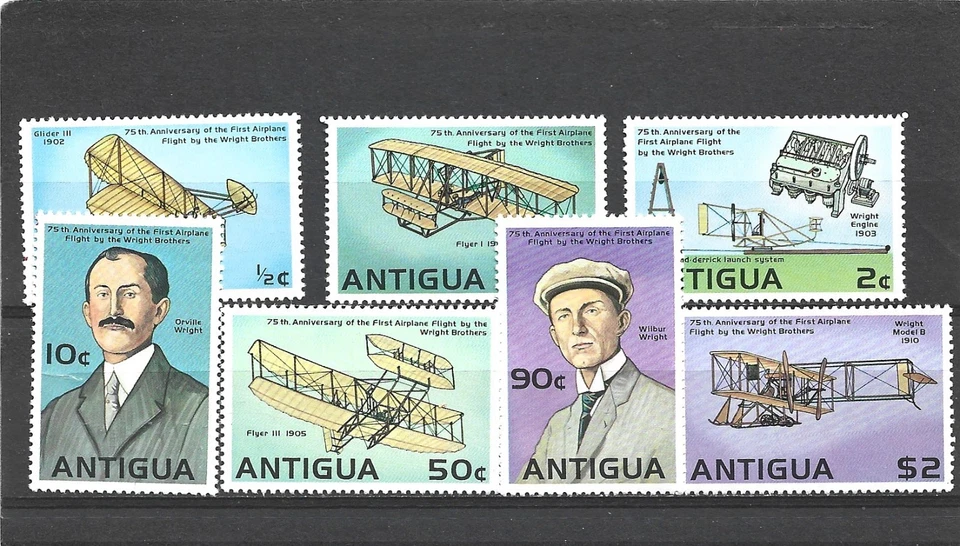 Antigua 1978 75th Anniversary of Powered Flight Set of 7 MNH - Image 1 of 1