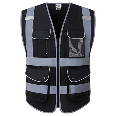 Reflective Safety Vest for Men Women Mesh High Visibility Vest with 9 Pockets  - Image 1 of 4