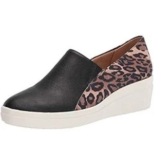 Naturalizer 'Sandra' Damen-Slipper 10M Leopardenmuster bequem Keilabsatz schwarz Schuh - Bild 1 von 6