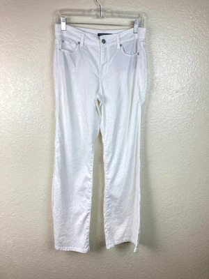 Calça branca nível 99 perna alargada linho Lyocell boho tamanho 27 - Imagem 1 de 4