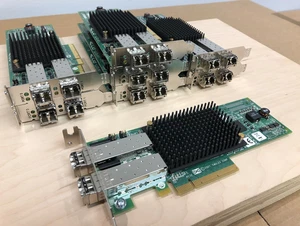 HP HPE 8Gb PCI-e FC HBA Emulex LPE12002 StorageWorks 2x SFP Transceivers LP - Picture 1 of 9