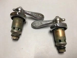 Vintage Antik Chicago Facuette verchromtes Messing heiß kalt Tab Griffe Patrone - Bild 1 von 5