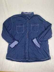 Camicia PDC Paper Denim e Panno Uomo 3X Stelle Navy Manica Lunga Bottoni Cotone - Foto 1 di 8