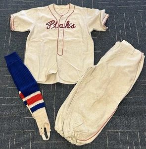 1930er-40er Vintage Baseball Wolle Flanell Uniform Ptak's Formalwear Sponsor - Bild 1 von 9