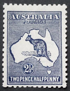 Australia 1918 Dos peniques y medio canguro con costa pesada BW 11 (2)da como nuevo - Imagen 1 de 1