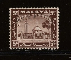 SELANGOR 1935 5c Brown Mosque SG 73 VFU - Picture 1 of 2