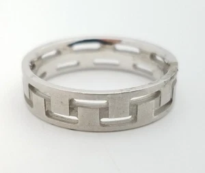 Freilich Sterling Silver Ag935 Stencil Cut Out Satin Finish Wedding Band Ring 11 - Picture 1 of 6