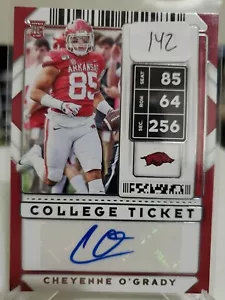 Cheyenne O'Grady Arkansas Razorbacks 2020 Contenders Draft Pick AUTO RC m142 - Picture 1 of 1