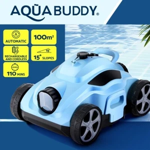 Aqua Buddy Robotic Pool Cleaner Automatic Floor Vacuum Swimming Cordless Filter - Picture 1 of 8