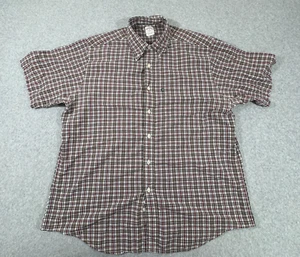 Brooks Brothers Camicia Uomo Extra Large Rosso Plaid 346 Cotone Originale Bottoni - Foto 1 di 5