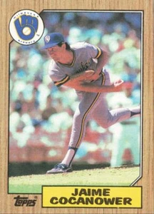 1987 Topps Baseball Jaime Cocanower Milwaukee Brewers #423 - Picture 1 of 2