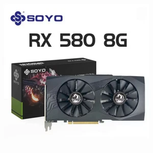 SOYO Radeon RX580 8 GB GDDR5 Grafikkarte HDMI+DP+DVI für Desktop & Gaming - Bild 1 von 4