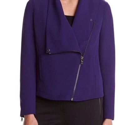 Anne Klein Asymmetric Zip Jacket African Violet - US 2 - NWT - Image 1 of 4
