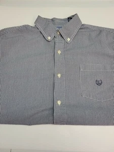 CHAPS Mens Long Sleeve Black/White  Easy Care Stretch Button Down Size XL - Picture 1 of 4