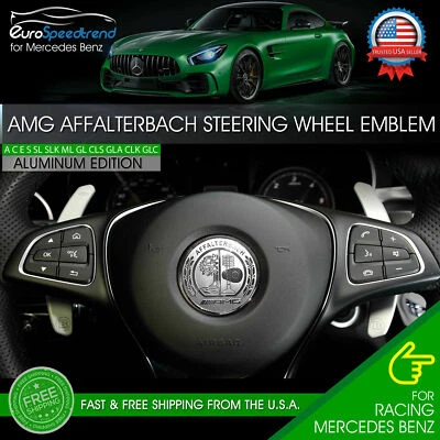 AMG Steering Wheel Affalterbach Tree Aluminum Emblem 3D Interior 52mm Badge Benz — 第 1/2 张图片