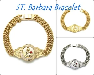 Catholic Saint Barbara Piece 8.25" Double Link Chain Fashion Bracelet XB372 - Picture 1 of 13