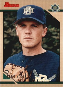 1996 Bowman Milwaukee Brewers Baseball Card #195 Jim Cole