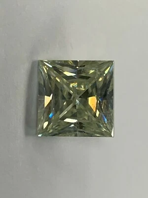 3.5ct LIGHT-YELLOW COLOR LOOSE PRINCESS  CUT MOISSANITE BEAUTIFUL  - Image 1 of 4