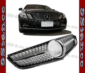 FOR BZ C207 2DR 2010 2011 2012 2013 DIAMOND BLACK FRAME GRILLE SILVER BAR - Bild 1 von 3