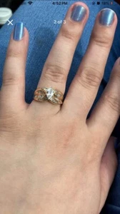 14k gold diamond ring size 9.5 or 10 - Picture 1 of 2