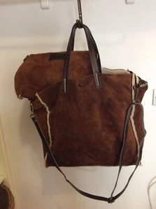 Borsa marrone in vera pelle, prod. artigian. italiano, più busta con tracolla - Foto 1 di 3