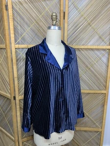 Vanity Fair Vintage Pyjama Shirt Samt 90er Jahre Damen Large - Bild 1 von 9
