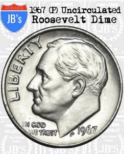 1967 (P) Roosevelt Dime BRILLIANT UNCIRCULATED *JB's Coins* - Picture 1 of 5