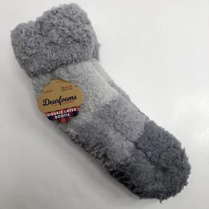 Dearfoams Bootie Socks Double Layer Cozy Comfort Shoe Size 4-10 Greys - Picture 1 of 10