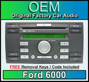 Ford 6000 CD player, Ford Fusion car stereo radio with FREE removal keys CDDJ - Picture 1 of 4