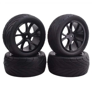 4Pcs 1/10 RC Rubber Off-Road Front&Rear Tire Tyre Wheel Buggy Car TT02B TD04 - Picture 1 of 23