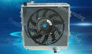 3 Row Aluminum Radiator+FAN For Toyota Hilux LN106 LN111 1988-1998 AT/MT 88 89 - Bild 1 von 6
