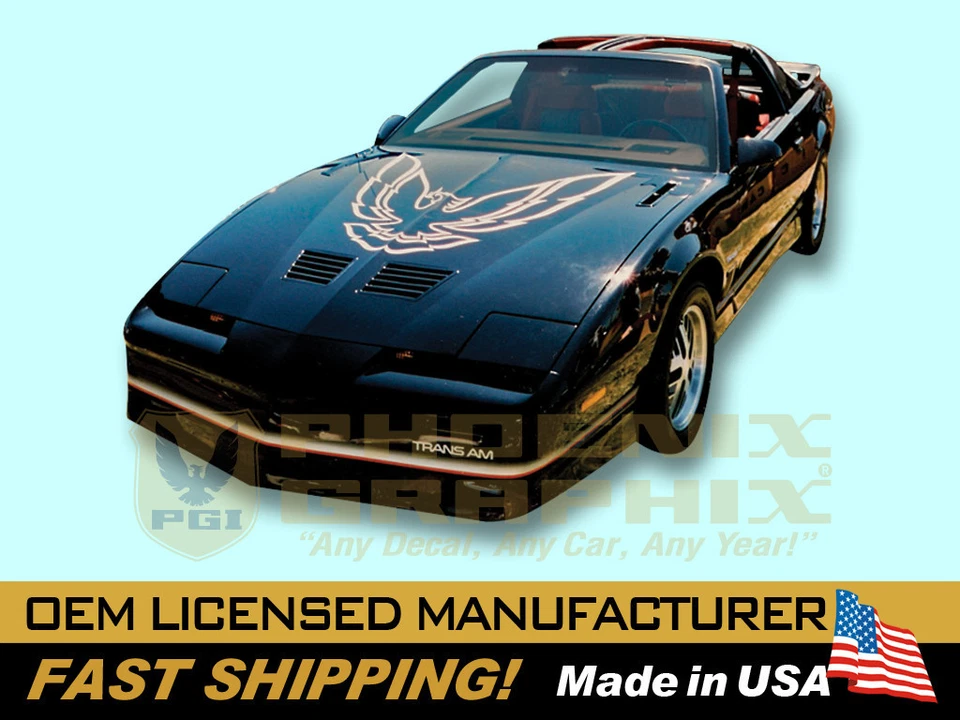 1985 1986 Pontiac Firebird Trans Am с большим капотом птица наклейки графические полоски набор - Изображение 1 из 1