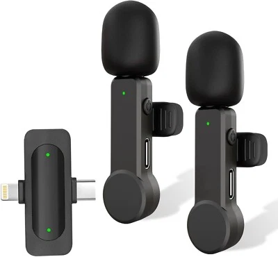 Micrófono Lavalier Inalámbrico Audio Video Grabación Mini Micrófono Para Android/iPhone Foto 1 de 4