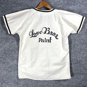 VINTAGE 50s 60s Baseball Jersey T Shirt Size Large Cotton Flannel Lowe Paint