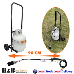 90cm Grass Burner Weed Killer LP Gas Bottle Trolly 60mm Jet Nozzle Extra Igniter - Picture 1 of 25