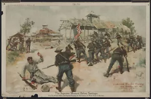 HC CHRISTY Antq 1898 Litografía SUPREME MOMENTO ANTES DE SANTIAGO Guerra Española, VERDAD mag - Imagen 1 de 1