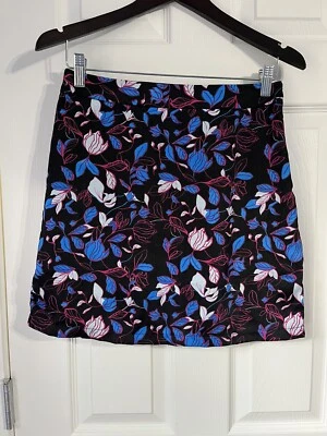 Minifalda forrada para mujer Nasty Gal con estampado de orquídeas negra azul blanca talla US 10 nueva Foto 1 de 4