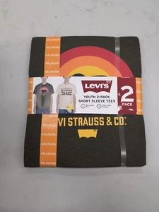 Levi's Boys 2 Pack Short-Sleeve Tees Size XXL Green/Oatmeal 18/20 - Picture 1 of 4