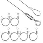 6 Pcs Stainless Steel Wire Rope With Safety Hook Picture Hanger Lamp Hanging