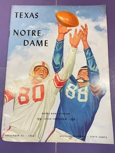 Game Program September 25, 1954 Texas at Notre Dame - Picture 1 of 3