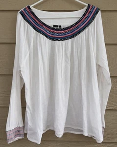 Cruel Damen XL Top Baumwolle bestickt Western Boho Freizeit Hippie - Bild 1 von 8