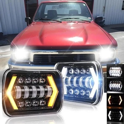 Faro LED halo DRL haz alto/bajo 2x2 para camioneta Chevy S10 1982-1997 5x7 7x6" Foto 1 de 4