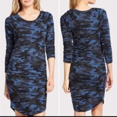 Vestido moletom Sundry camuflado feminino 2/M azul casual streetwear Athleisure esportivo - Imagem 1 de 4