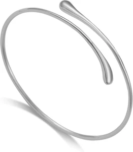 Bezaubernder Nagel Armreif Armband Edelstahl Silber/Gold Rosegold Zirkonia UK - Bild 1 von 12
