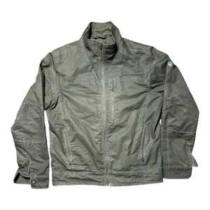 Kuhl Vintage Patina Dye Burr Jacket Men’s L Green Fleece Lined Faded Canvas Zip - Picture 1 of 13
